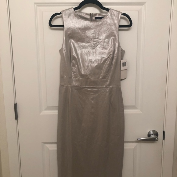 NWT French Connection Silver Pencil Dress 4 - Picture 4 of 7